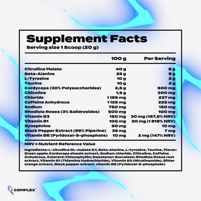 Complex Titan Pre-workout - Zusammensetzung